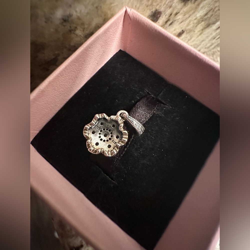 Pandora Flower Crystal Pendant Charm Retired - Picture 3 of 3